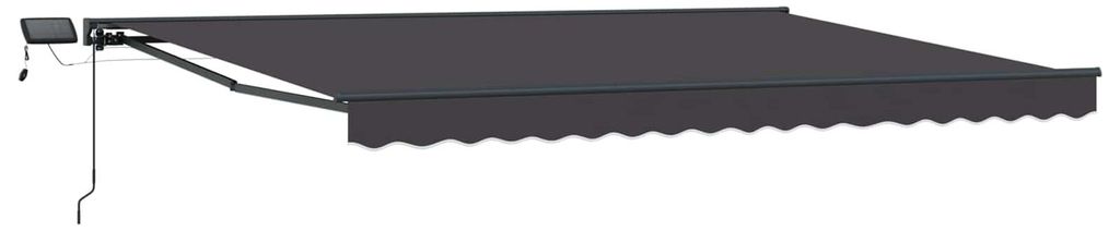 Manueller Markisenrahmen - CLORIS - Hochwertige Materialien - mit LEDs - Anthrazit 4,5 × 3 m - Markisen C1055