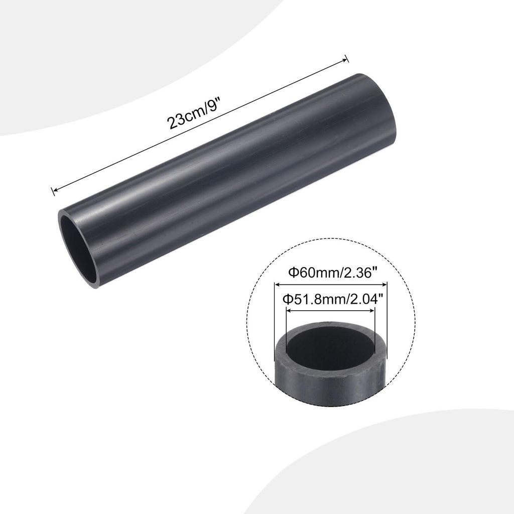 PVC Rohr, Durchmesser 51.8mm L?nge 0.23m Rund Kunststoffrohr fš¹r Garten, Aquarium, Wasserleitung, Kabelkanal, lš¹ftungsrohr (Dunkelgrau)