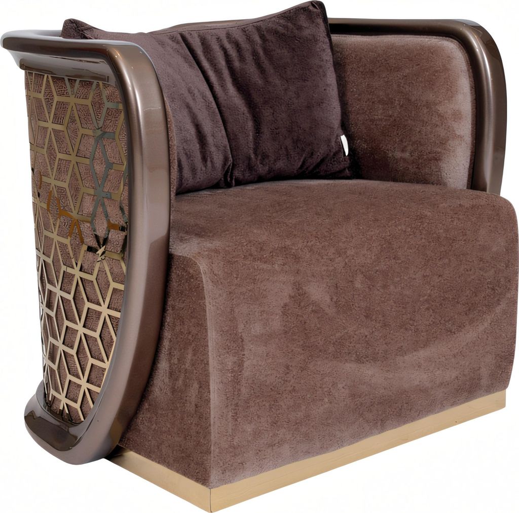 Moderner brauner Stoffsessel im eleganten Design