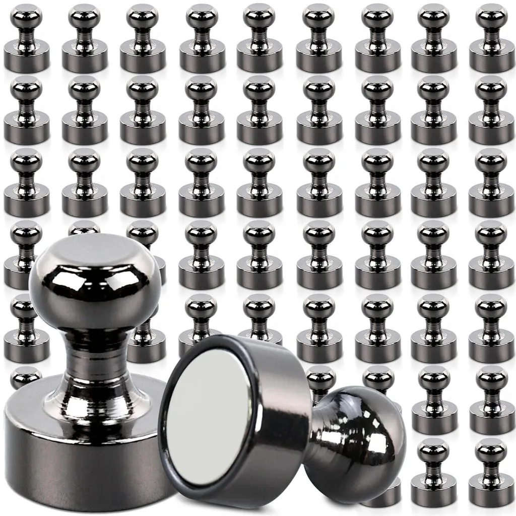 Aimants Puissants Néodyme Noir Brillant x54 pour Bureau et Maison 5mm