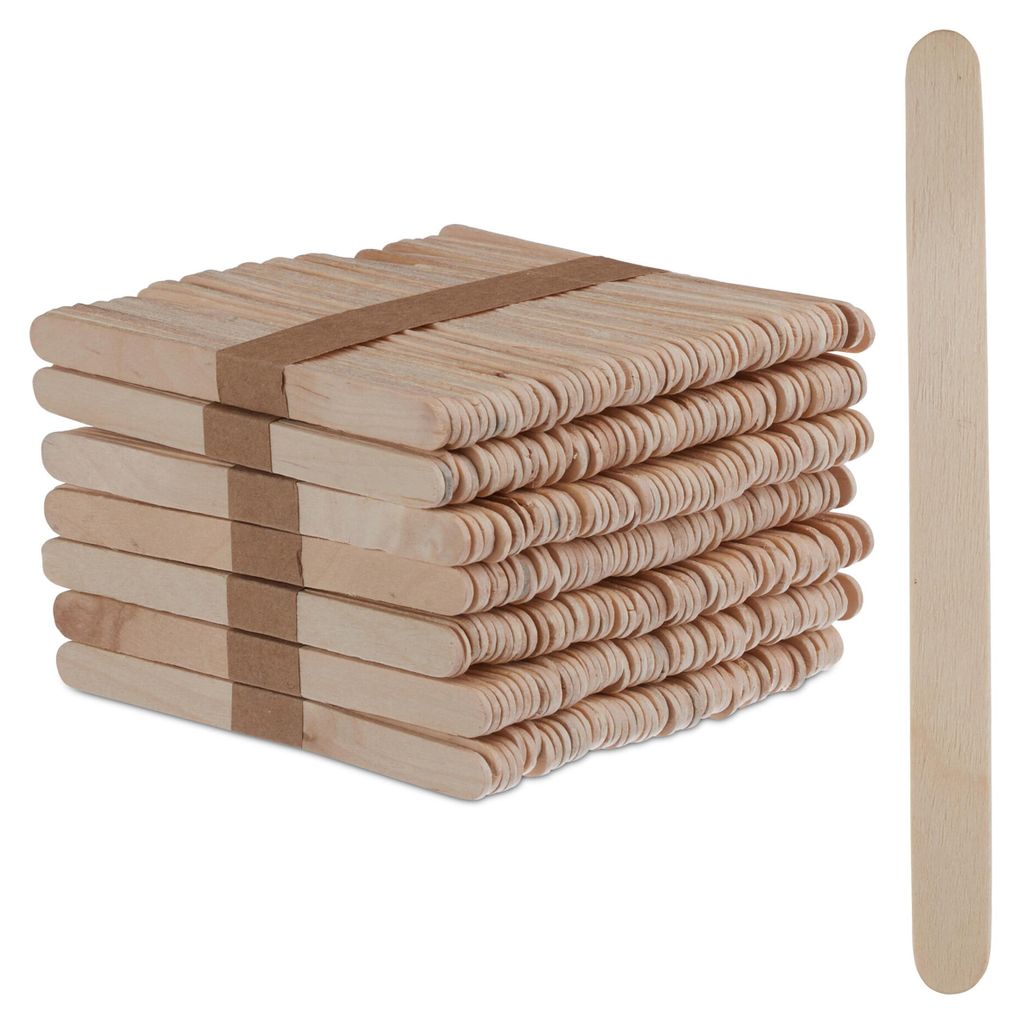 Relaxdays Houten ijsstokjes, 500 stuks, houten stokjes voor Productafbeelding 