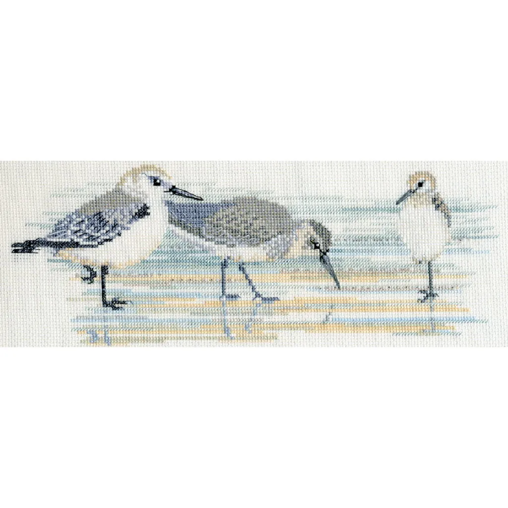Broderie Point de Croix Compté Oiseaux Limicoles Derwentwater Designs