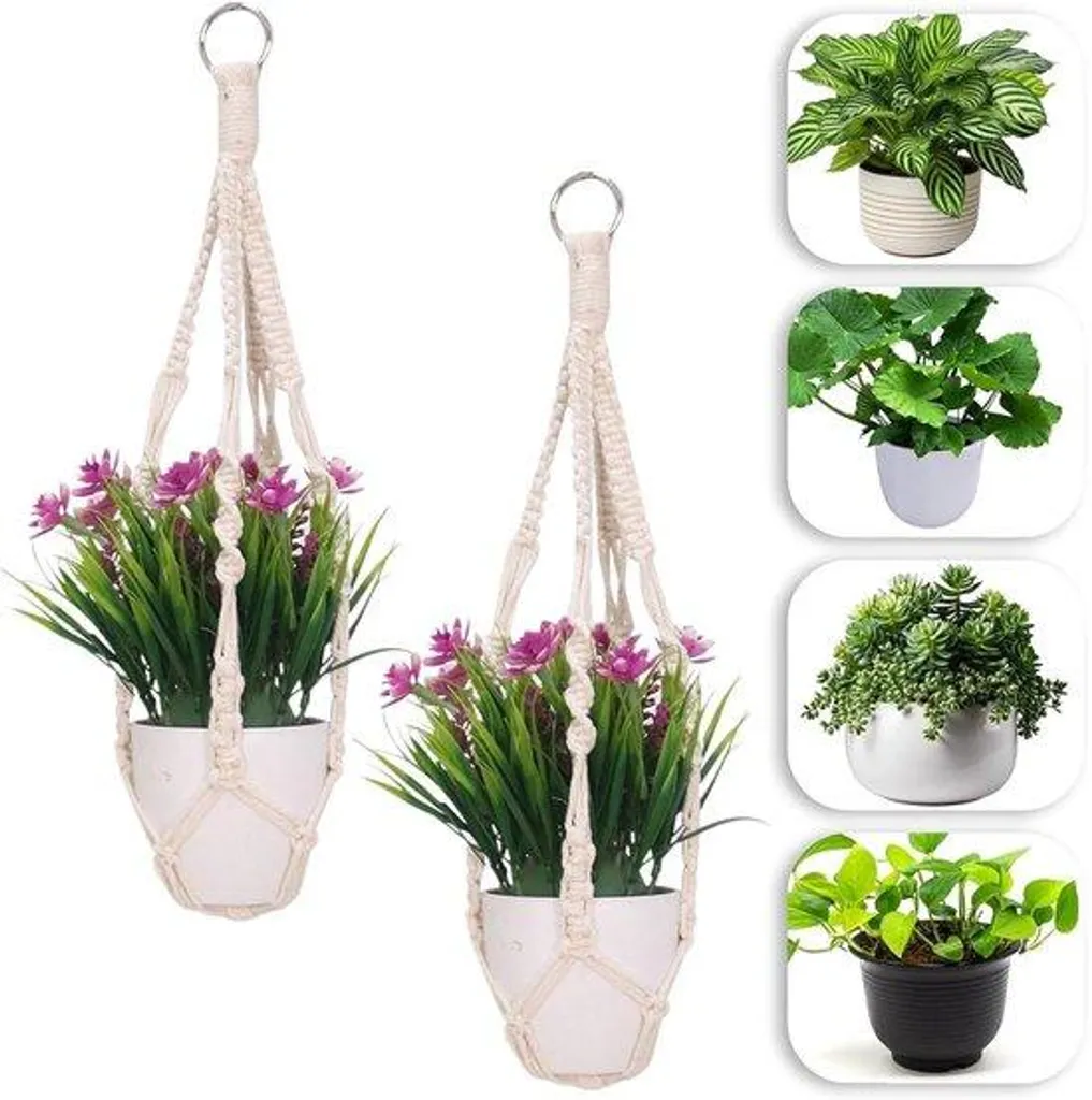 Décoration murale macramé blanc et fleurs : couronne bohème artisanale