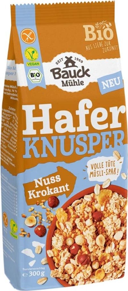 Bauck Hof  Hafer Knusper Müsli Nuss Krokant glutenfrei, 300 Produktbild 