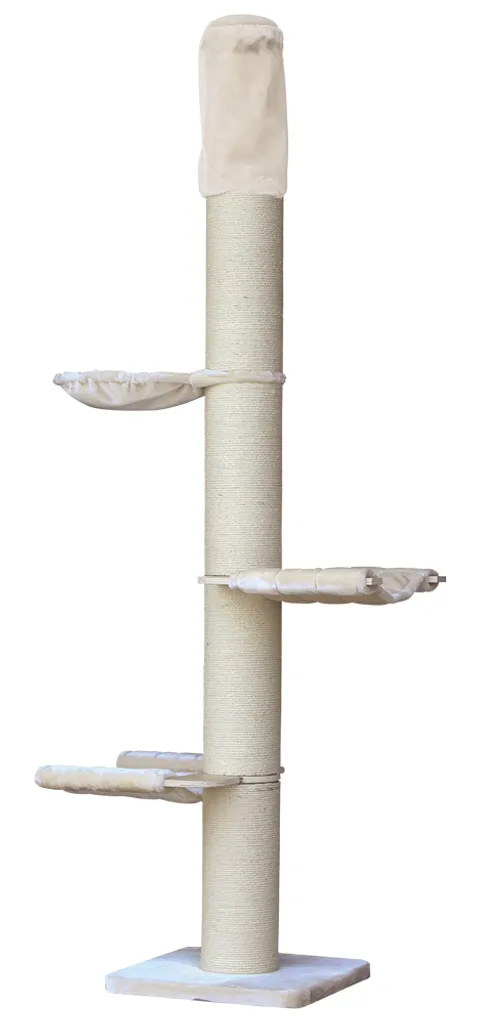 Arbre à chat KALIN de NOBBY beige 60x60x235-265 cm réglable au plafond