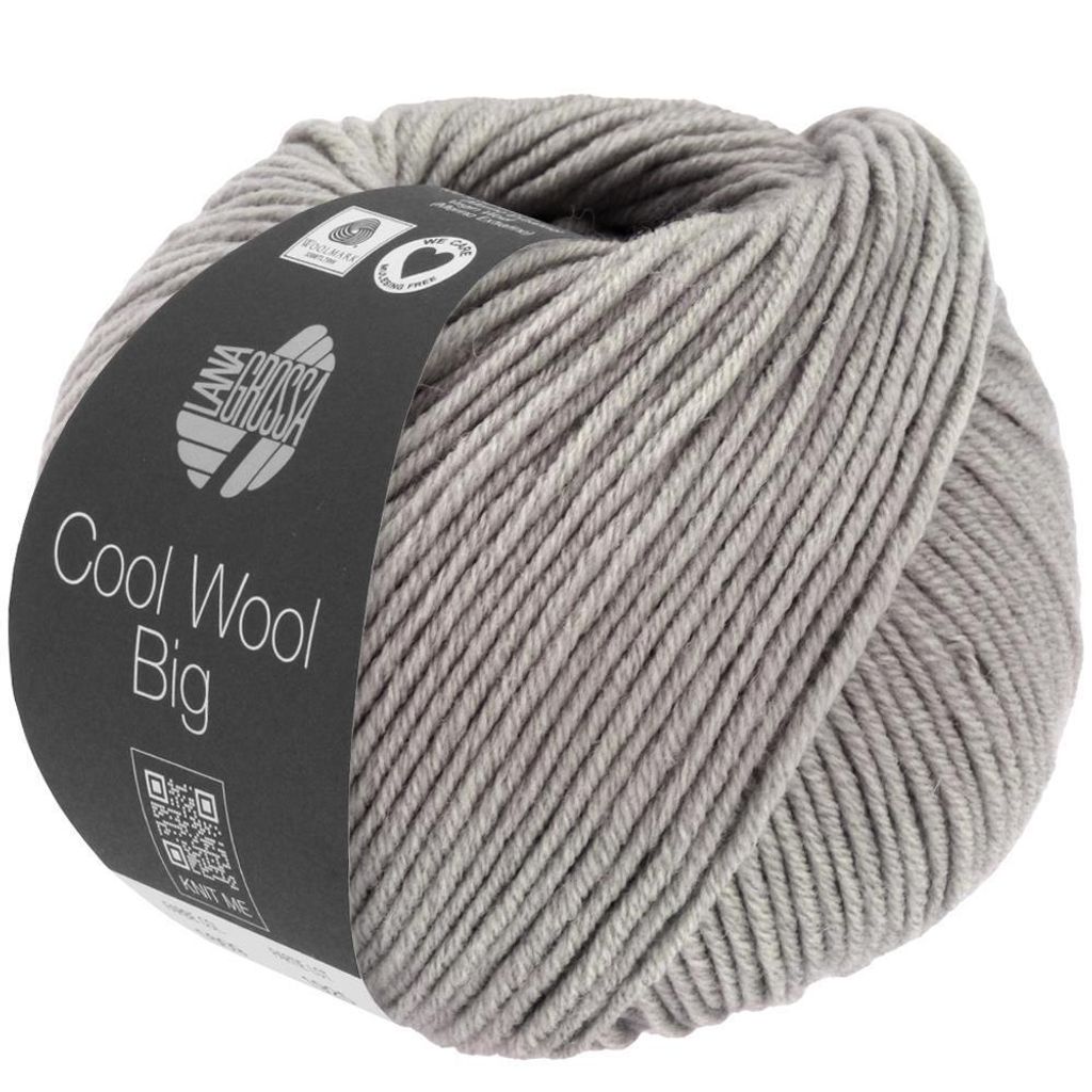 Lana Grossa COOL WOOL Big Mélange 50 g extrafeine Wolle in dezenten Mélange-Tönen 120 m, Farbe:1626 - Graubeige meliert