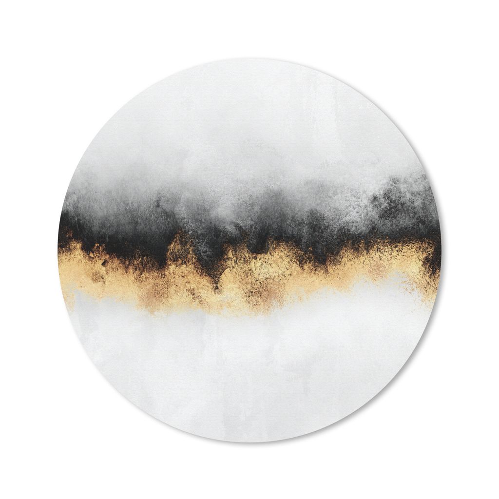 MuchoWow Mauspad Mousepad Gold - Chic - Abstrakt - Schwarz - Weiß - Luxus 30x30 cm - Mousepads - Maus Mat - Pad - Mausunterlage - Tischunterlage...