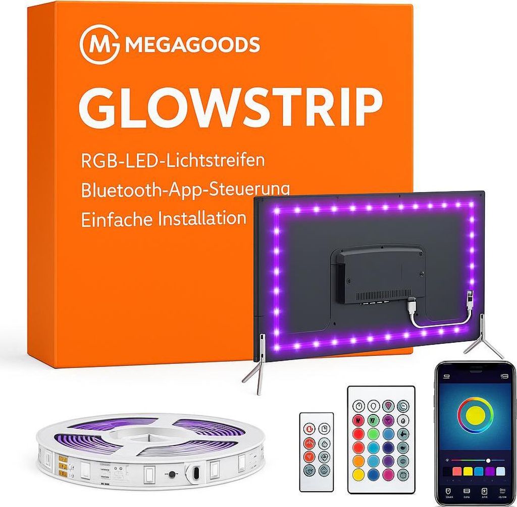 LED Streifen RGB 5050 3m USB 5V Bluetooth selbstklebend flexibel DE.
