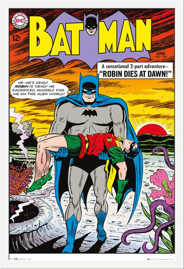Poster Batman Robin Dies avec Cadre Interchangeable Shinsuke Blanc Maxi