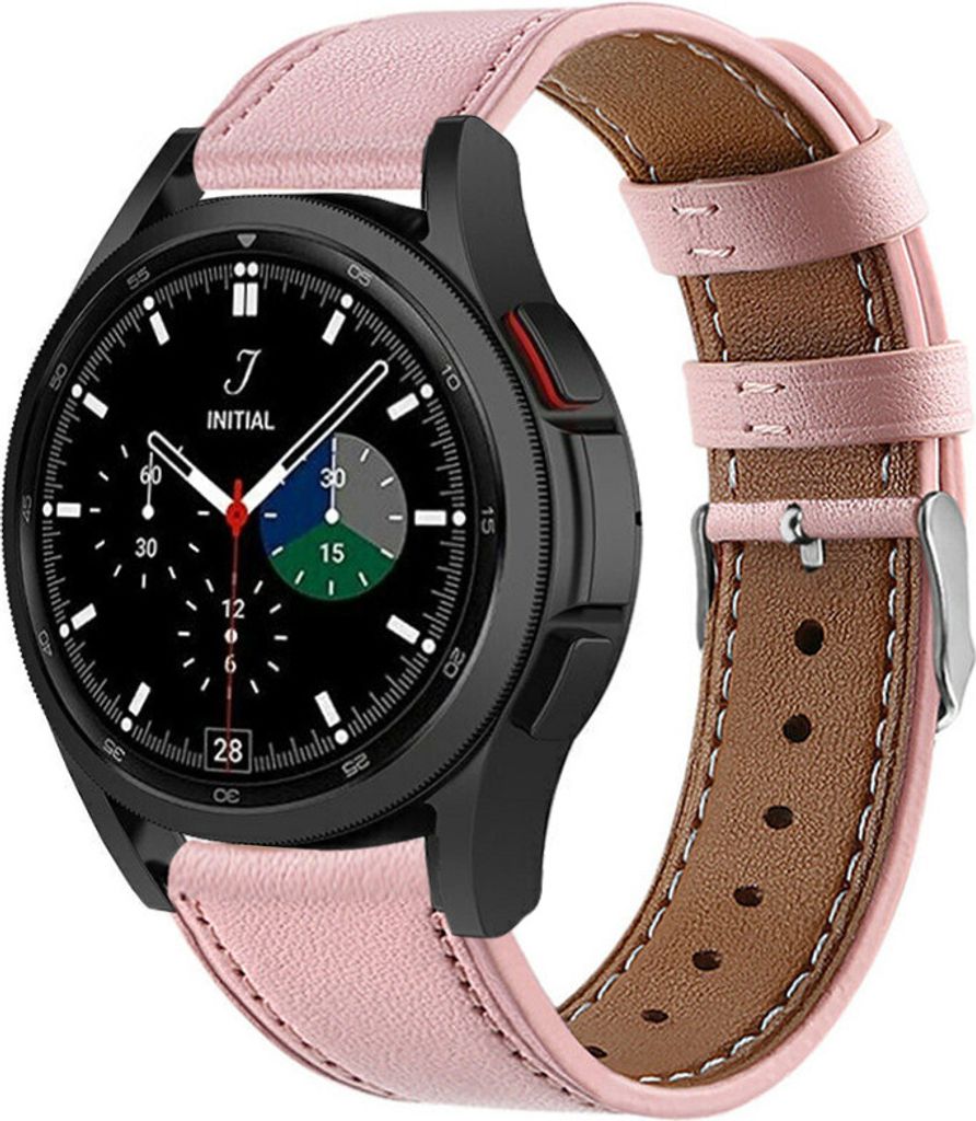 Strap-it Samsung Galaxy Watch 4 Classic 46mm Lederarmband (Rosa)