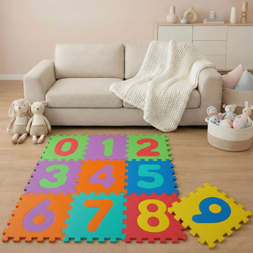 Baby Puzzlematte Kinder Spielmatte EVA Krabbelmatte Babymatte Bodenmatte Zahlen