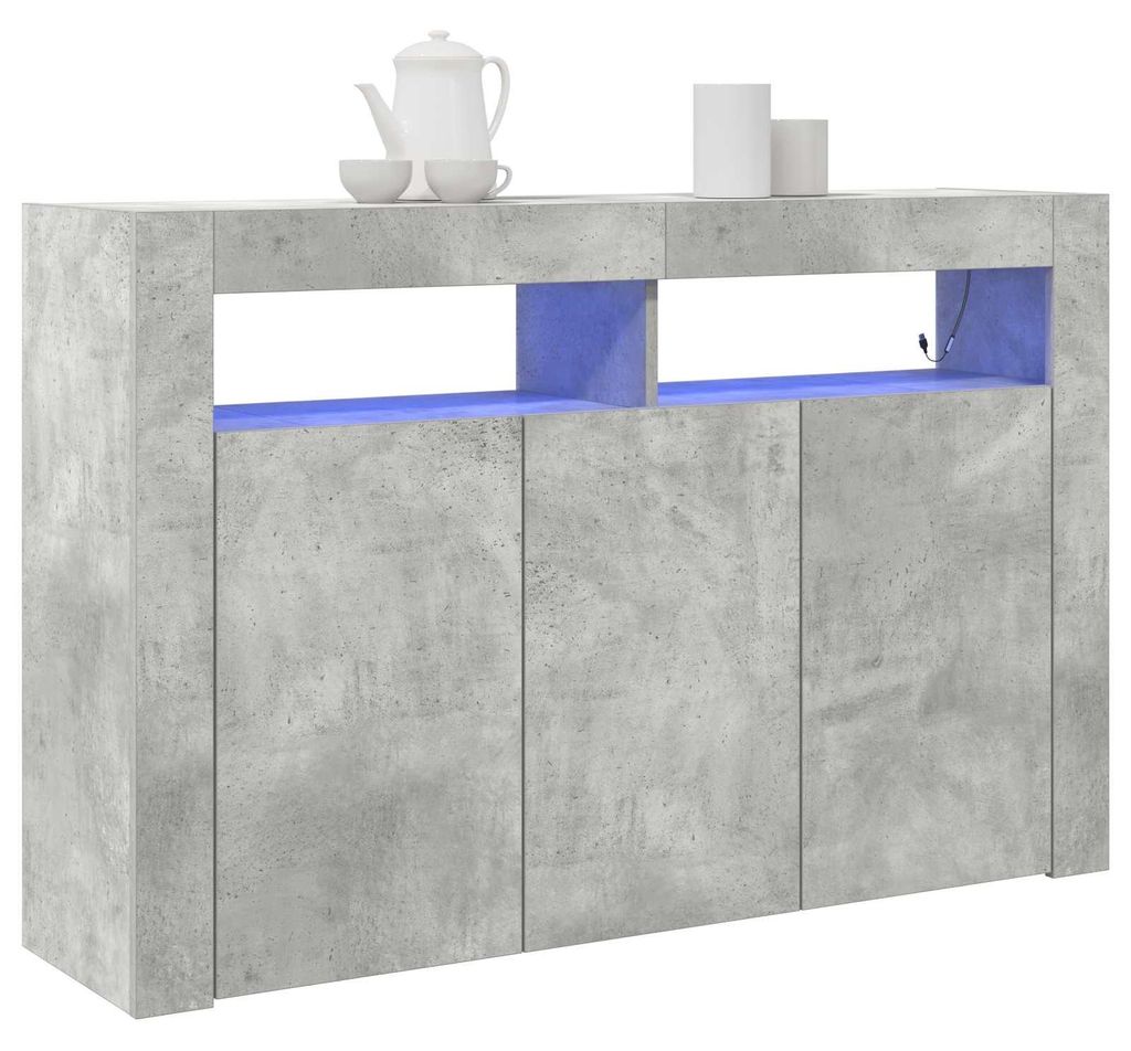 vidaXL Komoda, betónovo šedá, 116 x 30 x 75 cm, Obrázok produktu 