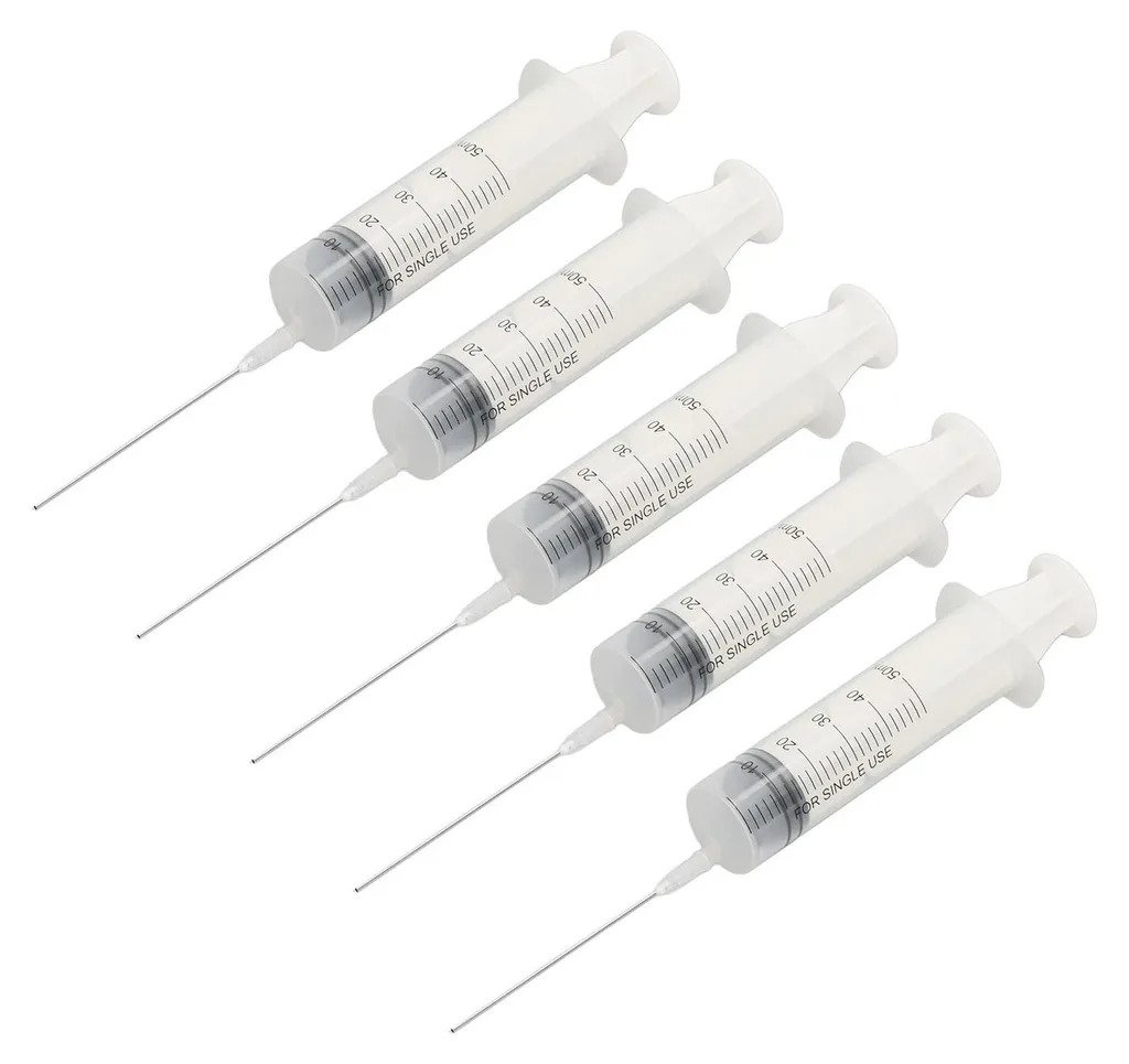 Set 5 Iniettori 50ml per Inchiostro e Disegno Tecnico con Scala