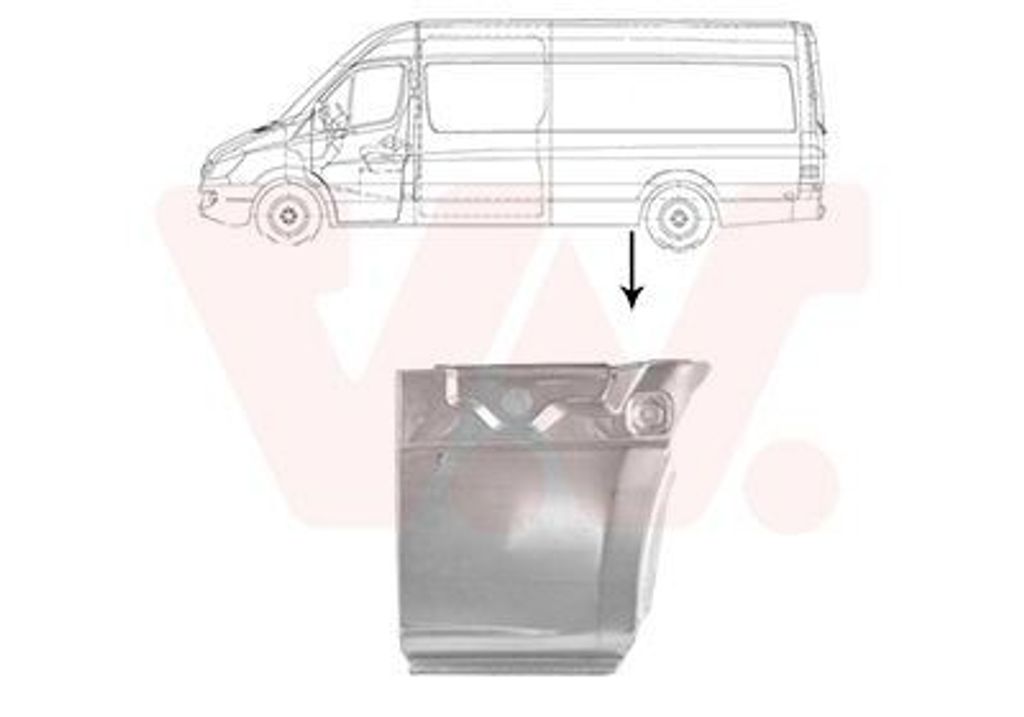 VAN WEZEL Seitenwand Reparaturblech passend für MERCEDES-BENZ Sprinter 3,5-T Kastenwagen (907, 910) SPRINTER 3-t Kasten (910) eSprinter Kastenwagen