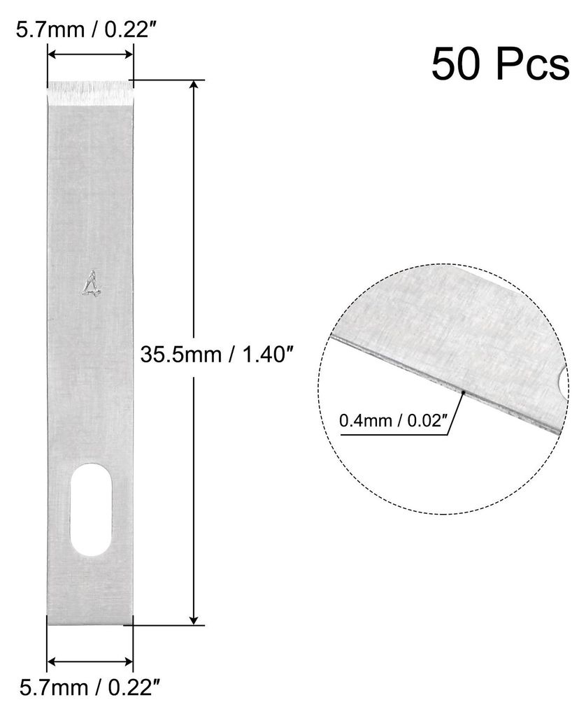 Bastelmesser Handwerk Messerklingen Satz 35.5x5.7mm aus Schnellarbeitsstahl 50 Stš¹ck
