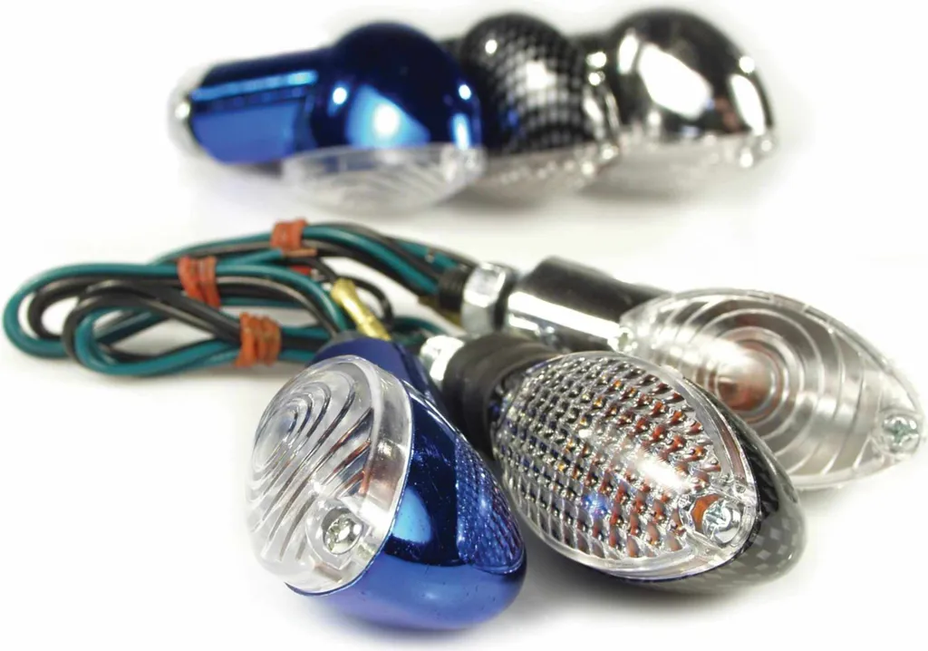 Coppia Frecce Moto NAG Ovalia Carbon-Look con Vetro Bianco e Lampadine