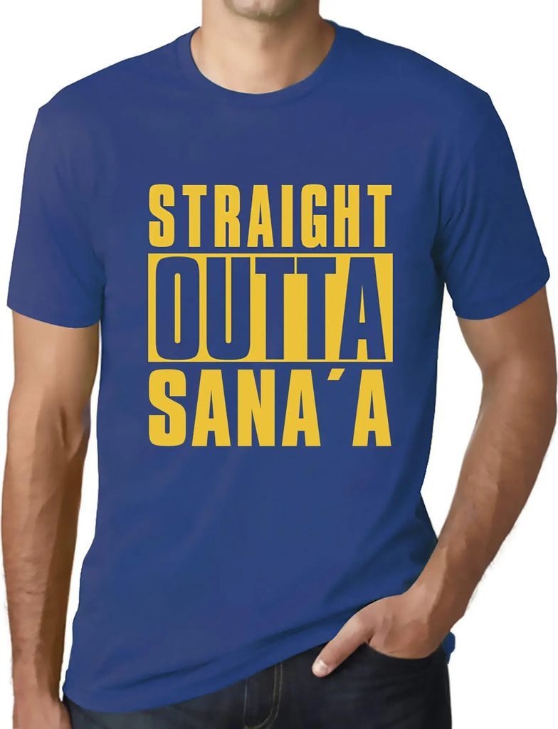 Herren Grafik T-Shirt Direkt aus Sana'a – Straight Outta Sana'a – Öko-Verantwortlich Vintage Jahrgang Kurzarm Lustige Druck Geburtstag Geschen...
