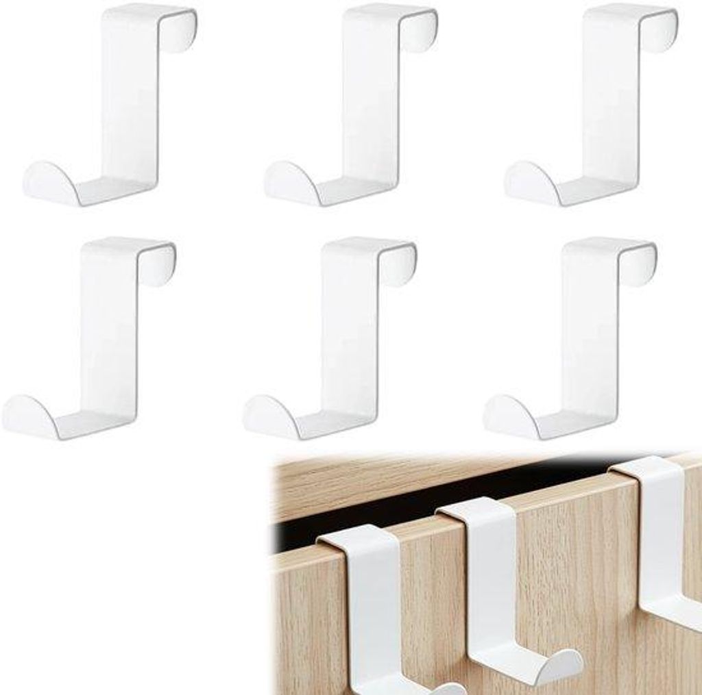 Unyqoos® Deurklemmen, set van 6, wit – Klemhaken voor Productafbeelding 
