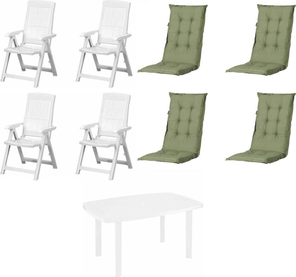 ProGarden Set Klappsessel Tampa inkl. Tisch in weiß mit Produktbild 