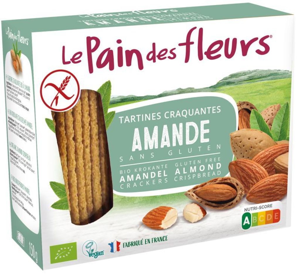 Le Pain Des Fleurs Crackers Met Amandel  (150 gr) Productafbeelding 