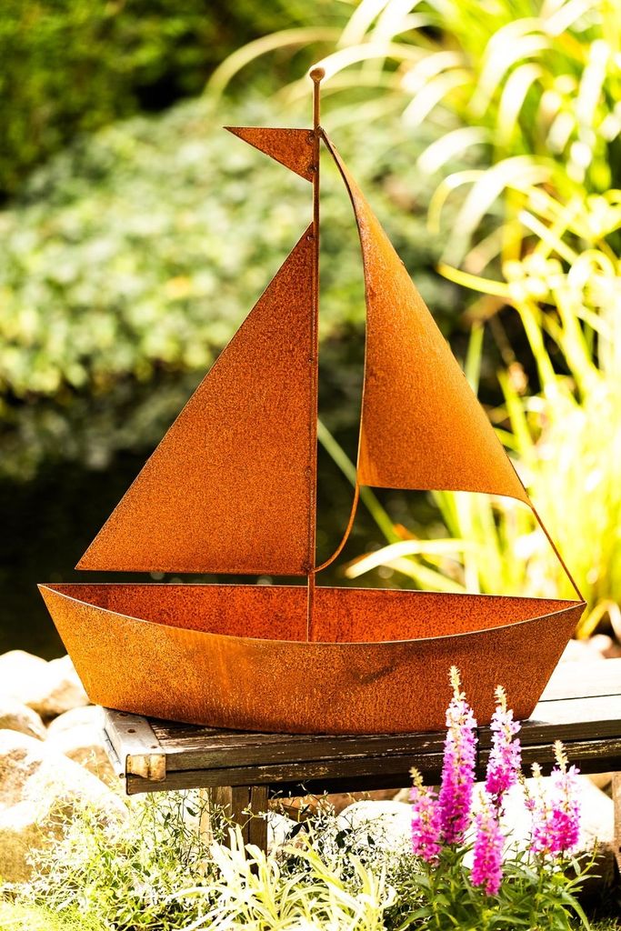 Edelrost Schiff zum bepflanzen Gartendeko 65cm hoch / 54cm Produktbild 