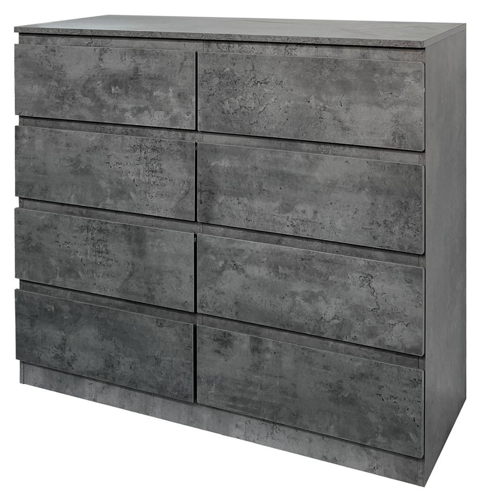 Kommode 8 grifflose Schubladen Thekla Beton Produktbild 