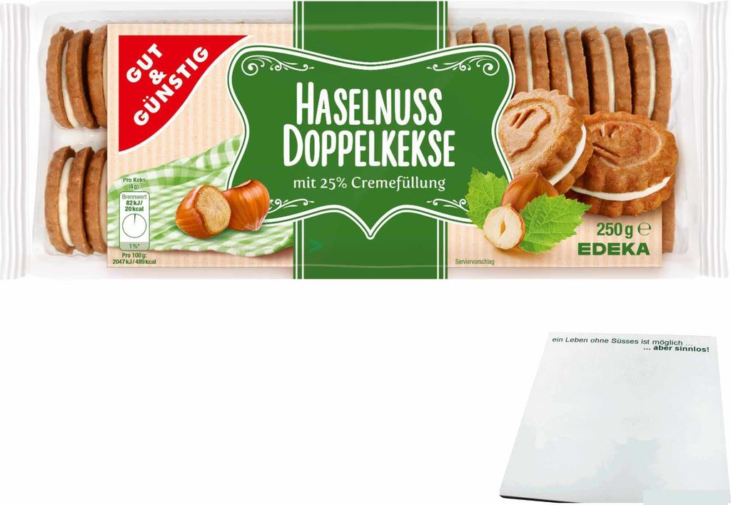 Gut & Günstig Haselnuss Doppelkekse Haselnuss-Gebäck mit Produktbild 