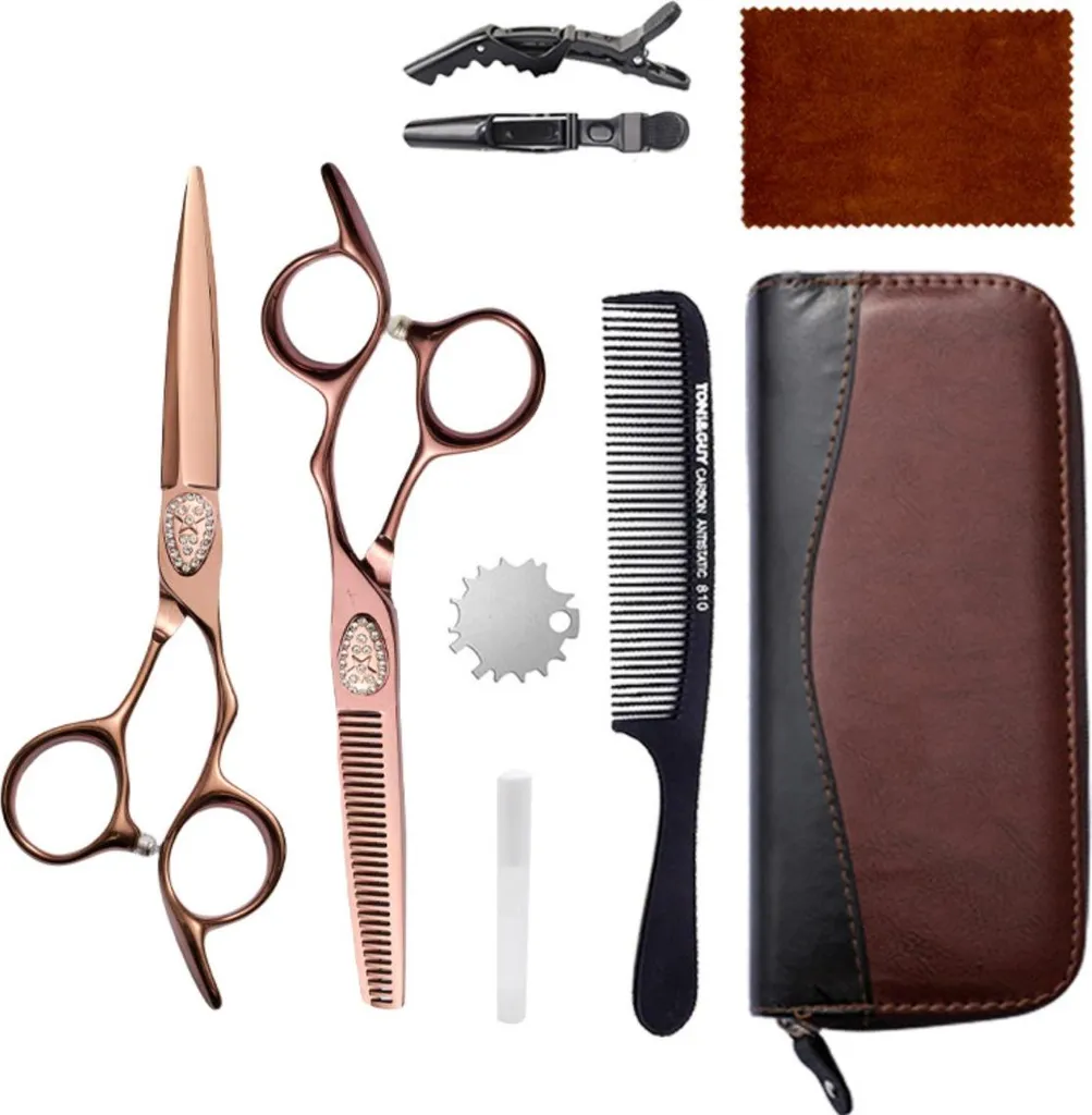 Kit Forbici Capelli INF Professionali Oro per Salone e Casa