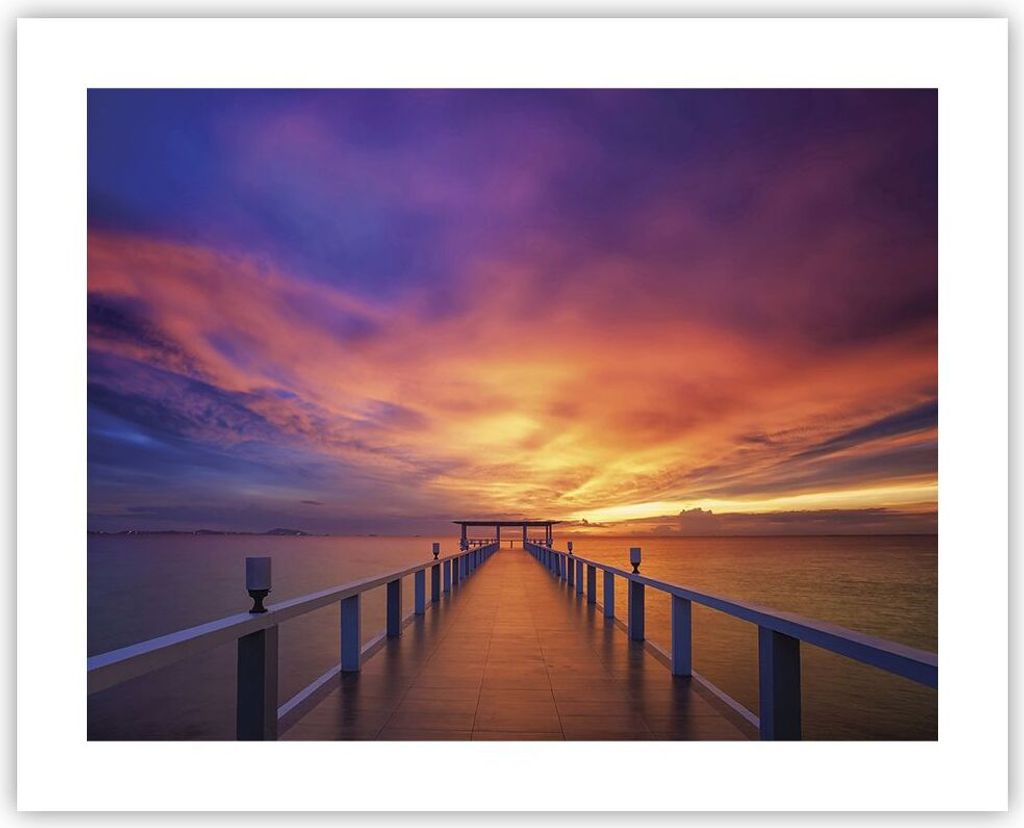 Poster - Poster ohne Rahmen - Himmel die Farben Pier - Produktbild 