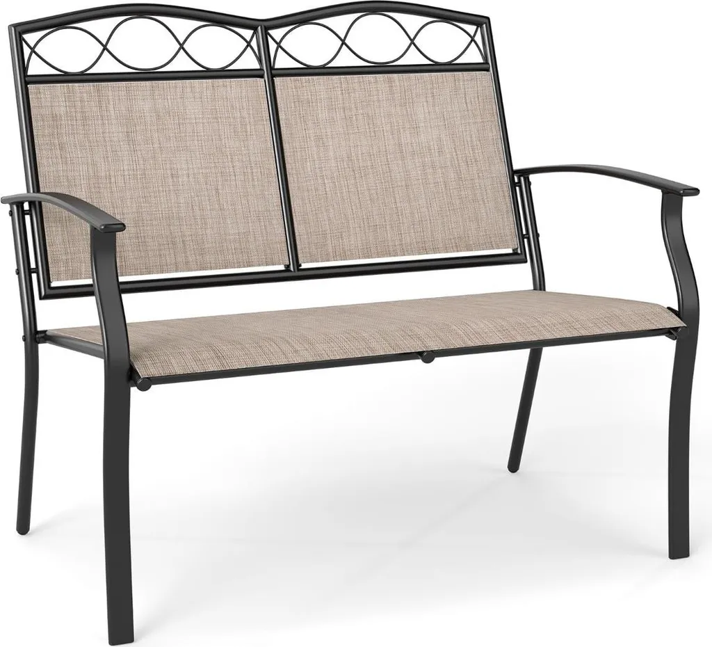 Banc métallique d'extérieur 2 places en tissu séchage rapide - 300kg