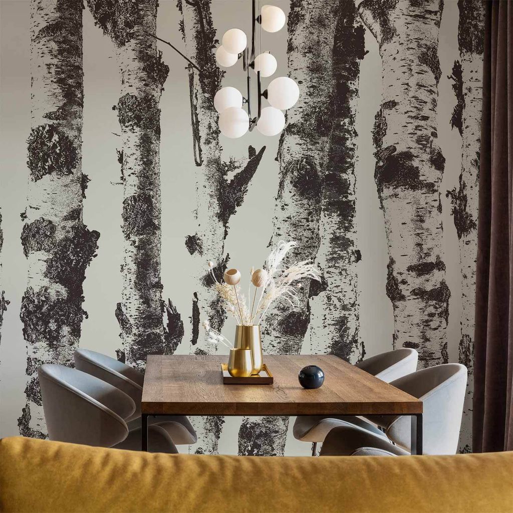 Vlies Fototapete - Stately Birches - First Variant 350x256 cm Landschaften b-A-0701-a-b