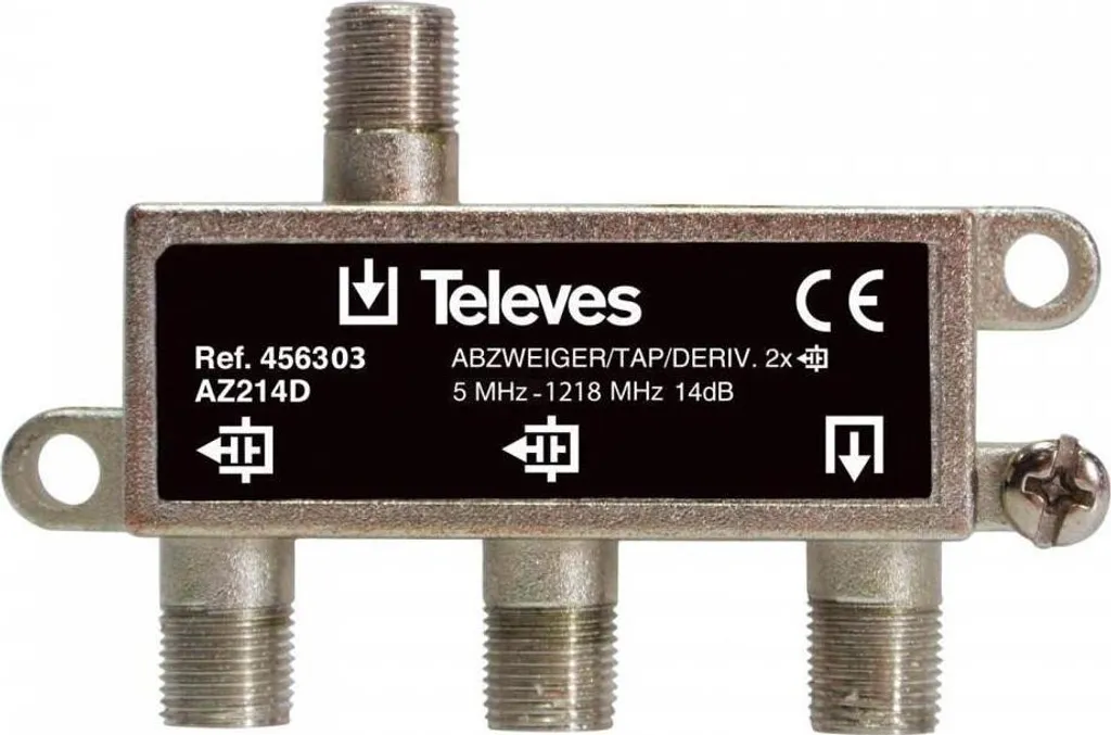 Répartiteur Blindé 5-1218MHz DOCSIS 3.1 Televes 2 Voies Atténuation 14dB