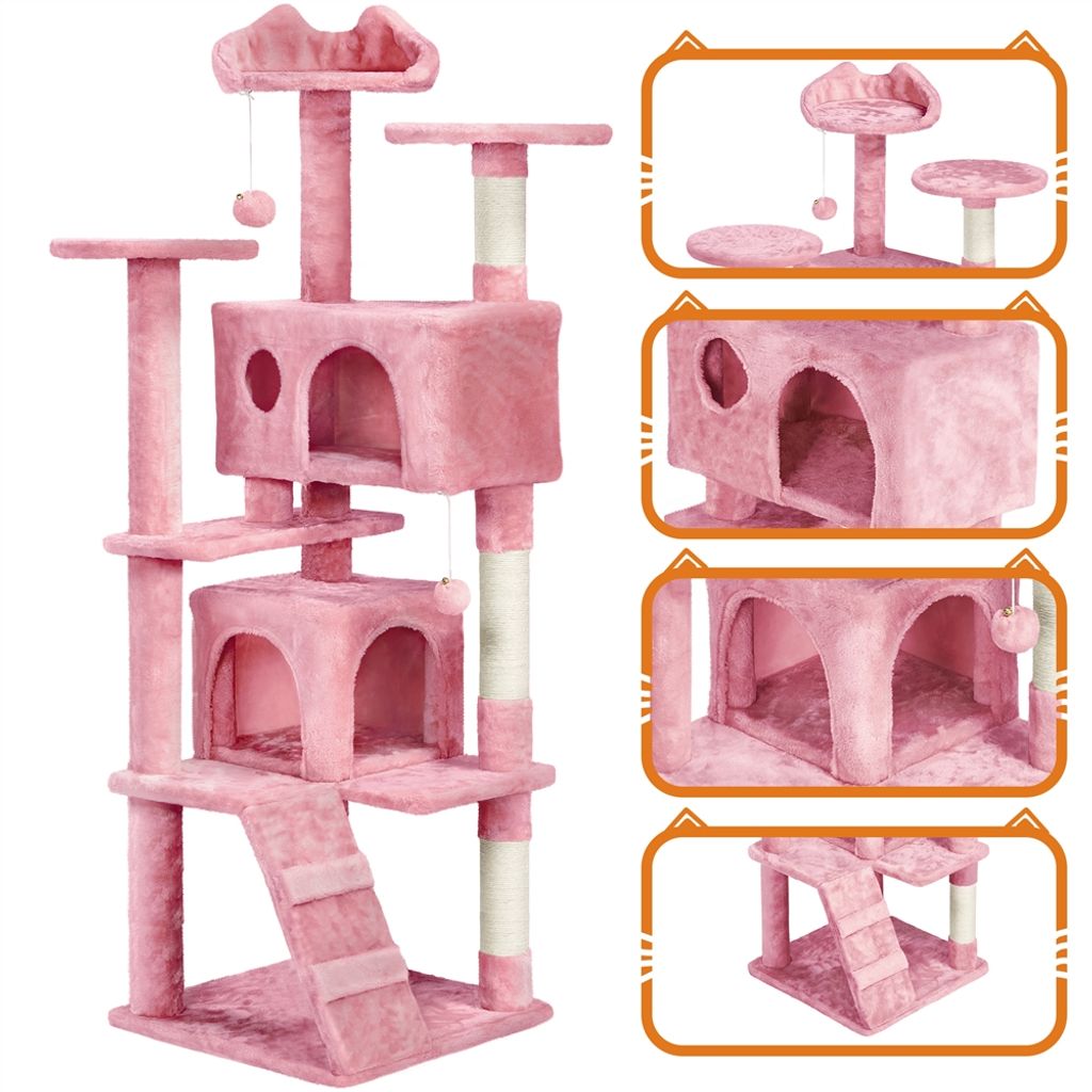 Taoqimiao Kratzbaum 97cm - Katzenbaum Mit Haus, Korb Und Kratzsäulen