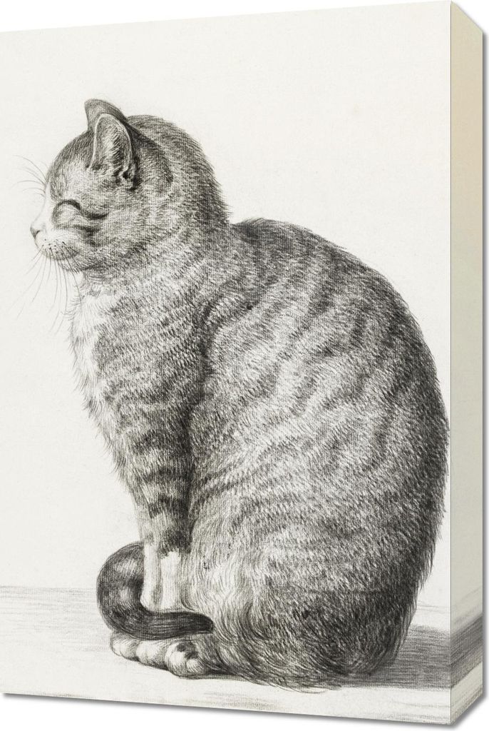 Bild 40x60cm Sitzende Katze 2, Jean Bernard Vintage für das Wohnzimmer