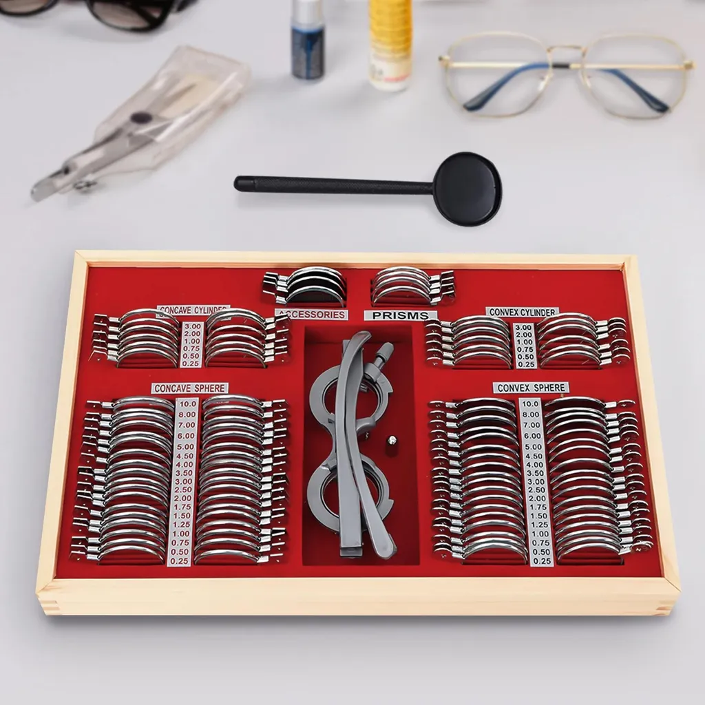 Jeu de verres d'essai pour optométrie - Solution de réfraction 104 pcs - 3