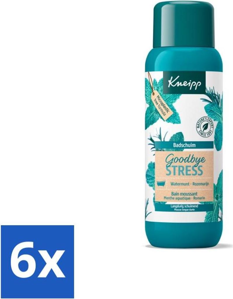 Kneipp - Badeschaum - Stress ade - Wasserminze & Rosmarin - 400 ml - Vorteilspack - 6 Stücke
