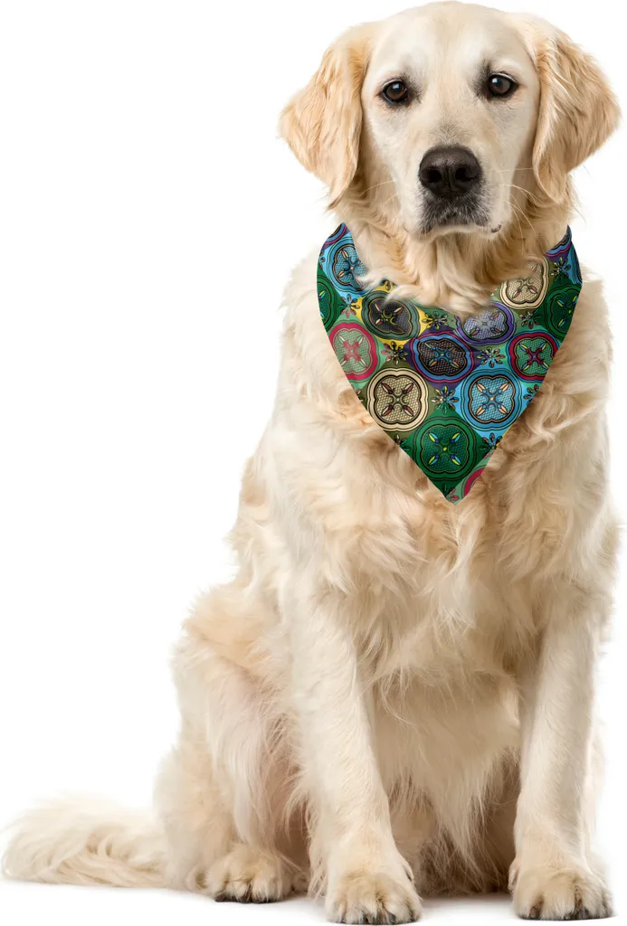 ABAKUHAUS Bandana Cani 55x55 cm - Foulard Tradizionale Vibrant Multicolore