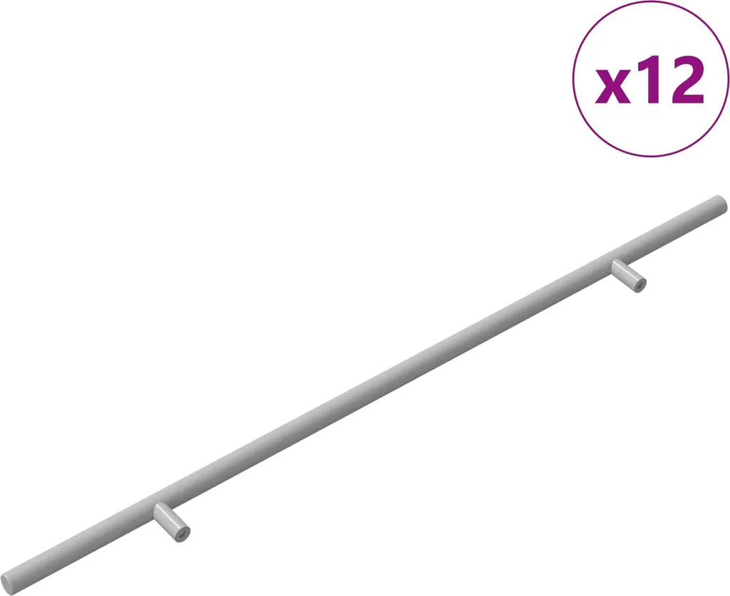 Poignées vidaXL en acier argenté 500 mm : robustesse et design lot 12