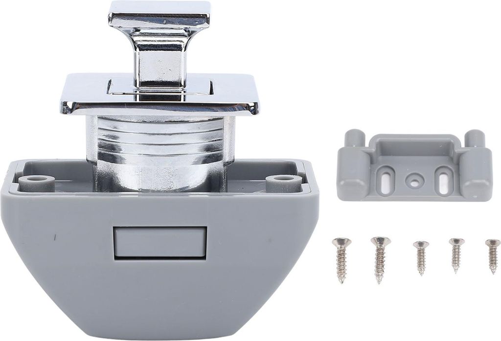 RV Push Cabinet Lock -Metallknopf Schlüsselloser Schrankschubladenfach Latch Fang für Caravan Yacht Boat Campervan Silber