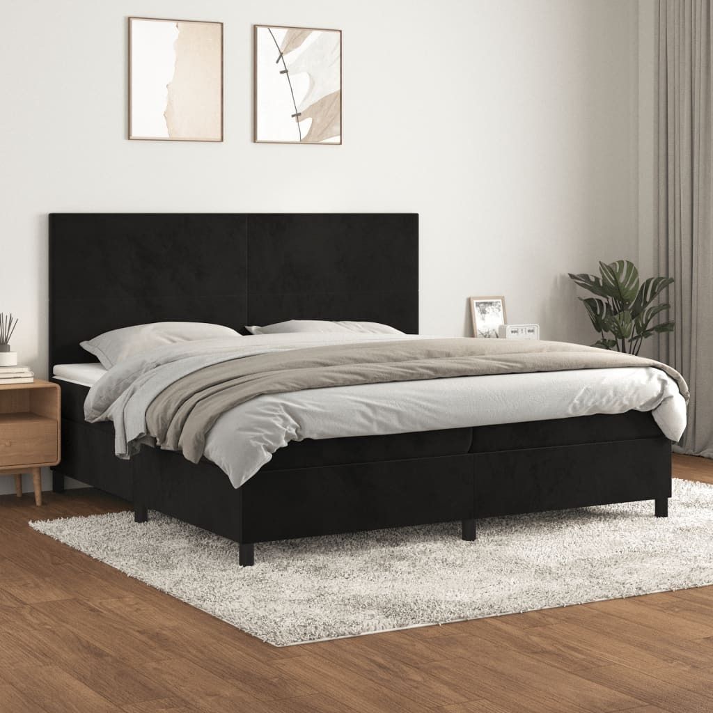 Maison Exclusive - Boxspringbett mit Matratze Schwarz 200x200 cm Samt
