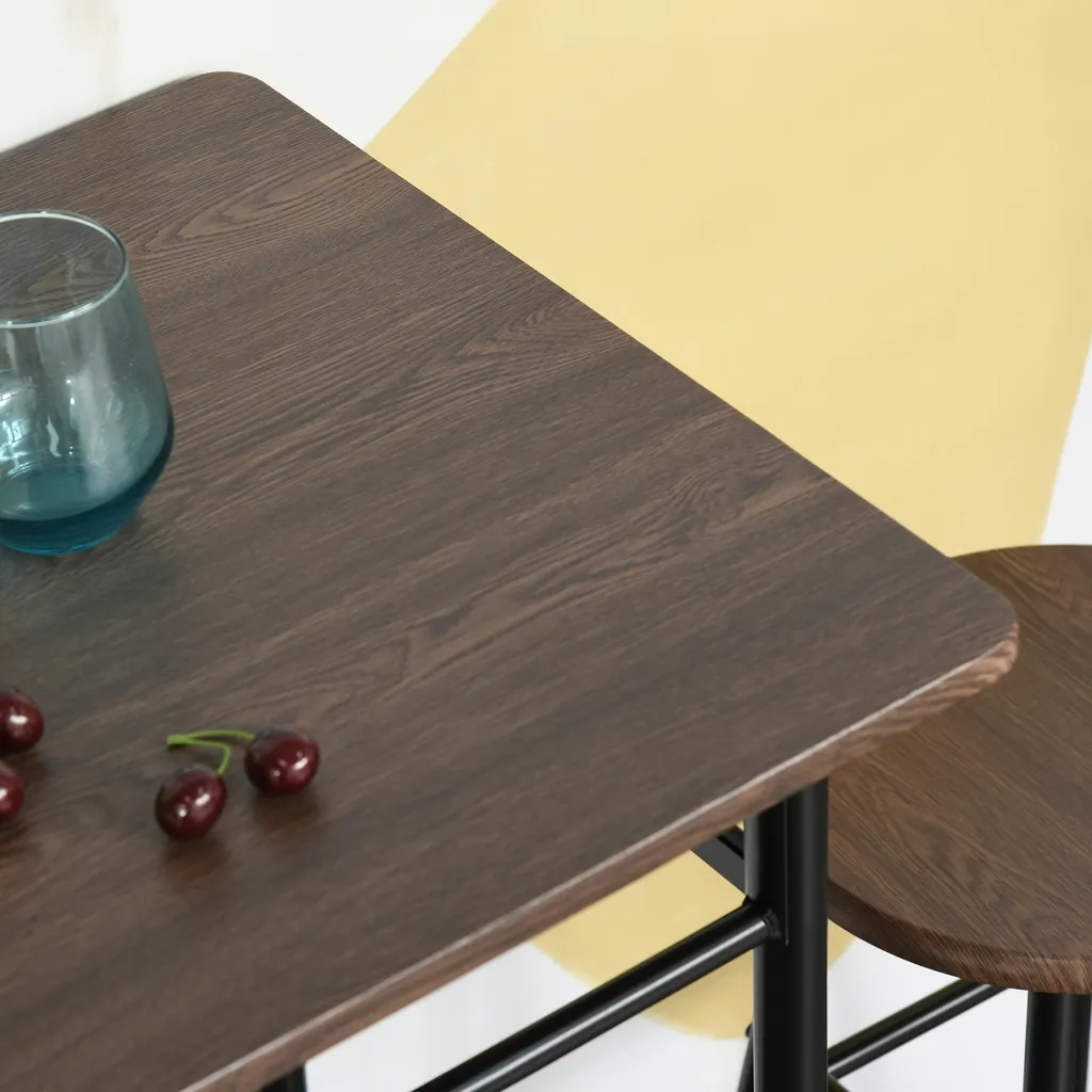 Coin Repas Compact : Table de Bar et 2 Tabourets pour Cuisine Étroite - 8