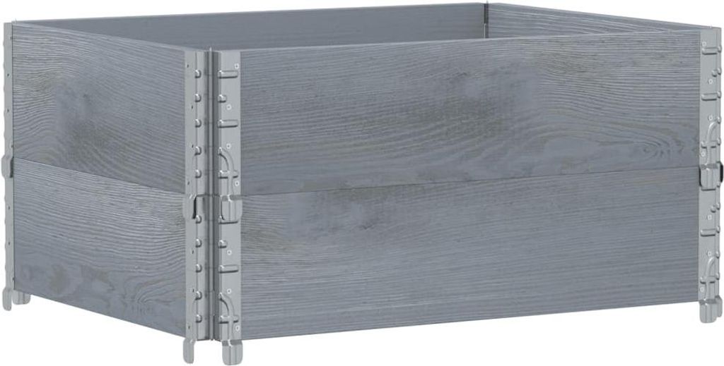 vidaXL Paletten-Aufsatzrahmen 2 Stk. Grau 80x60 cm Produktbild 
