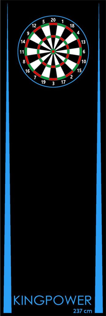 Dart Teppich Matte Blau Steeldart Dartpfeile Dartboard Zubehör Dartteppich Target Oche Darts Abwurflinie Schutz Gummi Boden Dartscheibe 237 x 80 c...