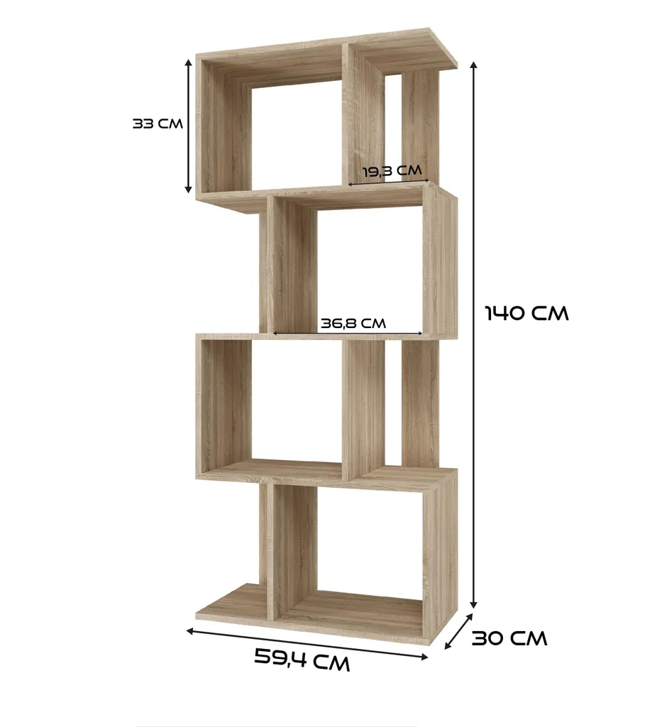 Meuble de rangement AIVO chêne sonoma - Étagère robuste 180 cm haut - 6