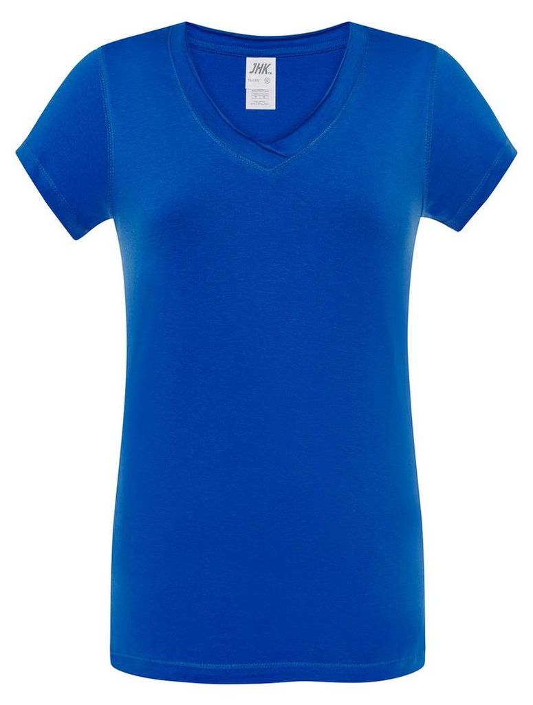 JHK - "Sicilia" T-Shirt für Damen, V-Ausschnitt LT4416 (XL) (Königsblau)