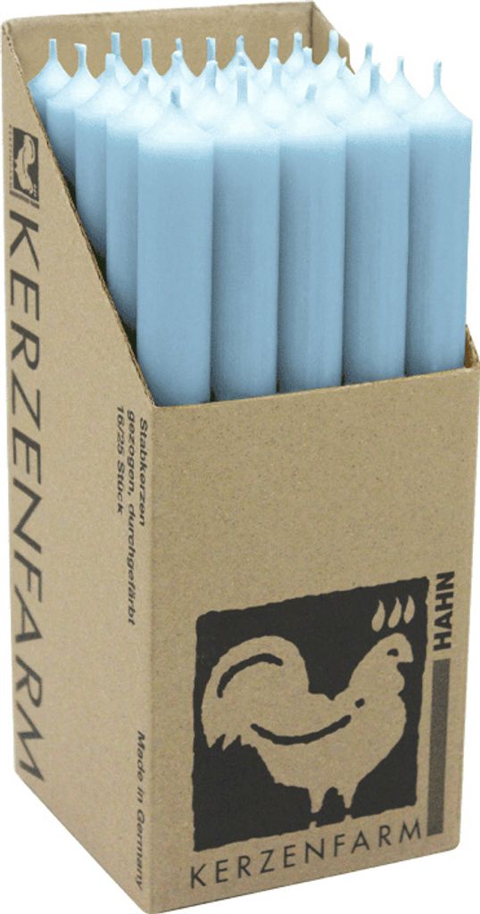 Stabkerzen aus Paraffin, 250/22 mm, Taubenblau, KERZENFARM Produktbild 