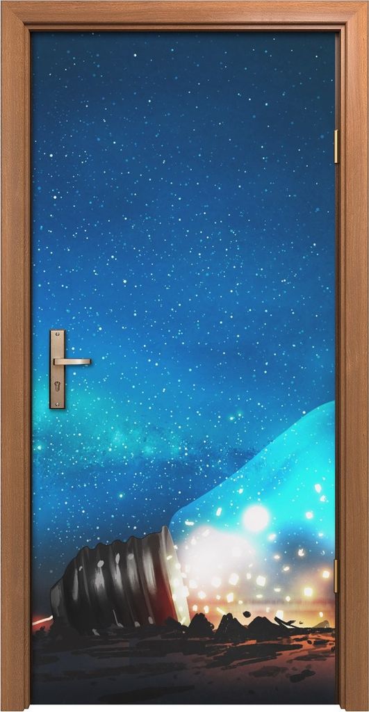Türposter 90x200 cm Türaufkleber Türtapete Türfolie Klebefolie Malerei Raum Staubbirne Junge
