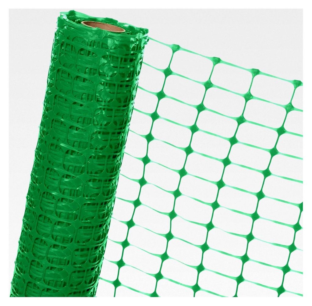 Absperrzaun 1,2m x 25m - Bauzaun mit 120g/m² - Kunststoffzaun für Garten und Baustellen in grün