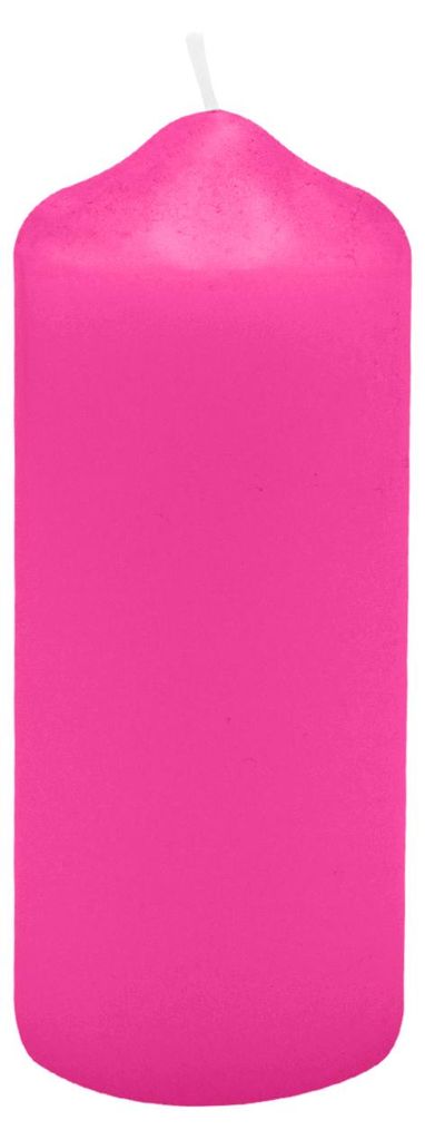 Spitzkopf Stumpen Kerzen Fuchisa Pink 12 x Ø 5 cm, 12 Stück Produktbild 