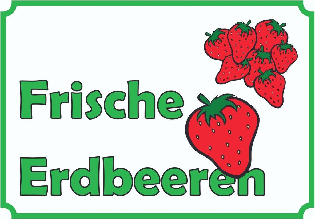 Verkaufsschild Schild Erdbeeren A5 (148x210mm)